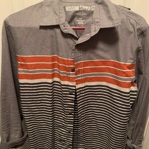 Grey and orange casual dress shirt